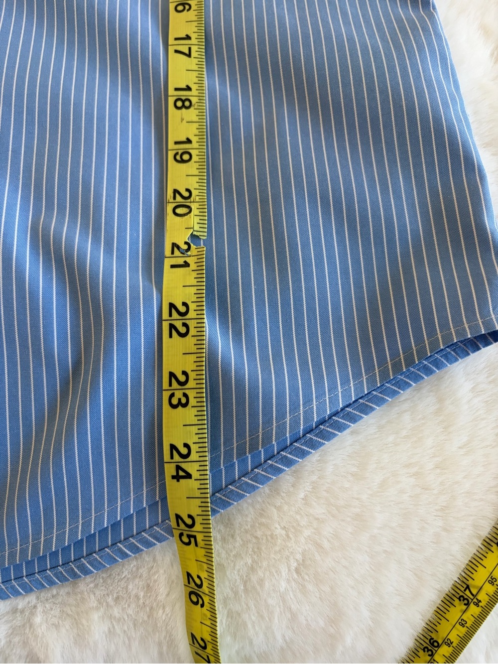 L.L. Bean Wrinkle Free Blue and White Striped Button Down Shirt | MP - Picture 11 of 11